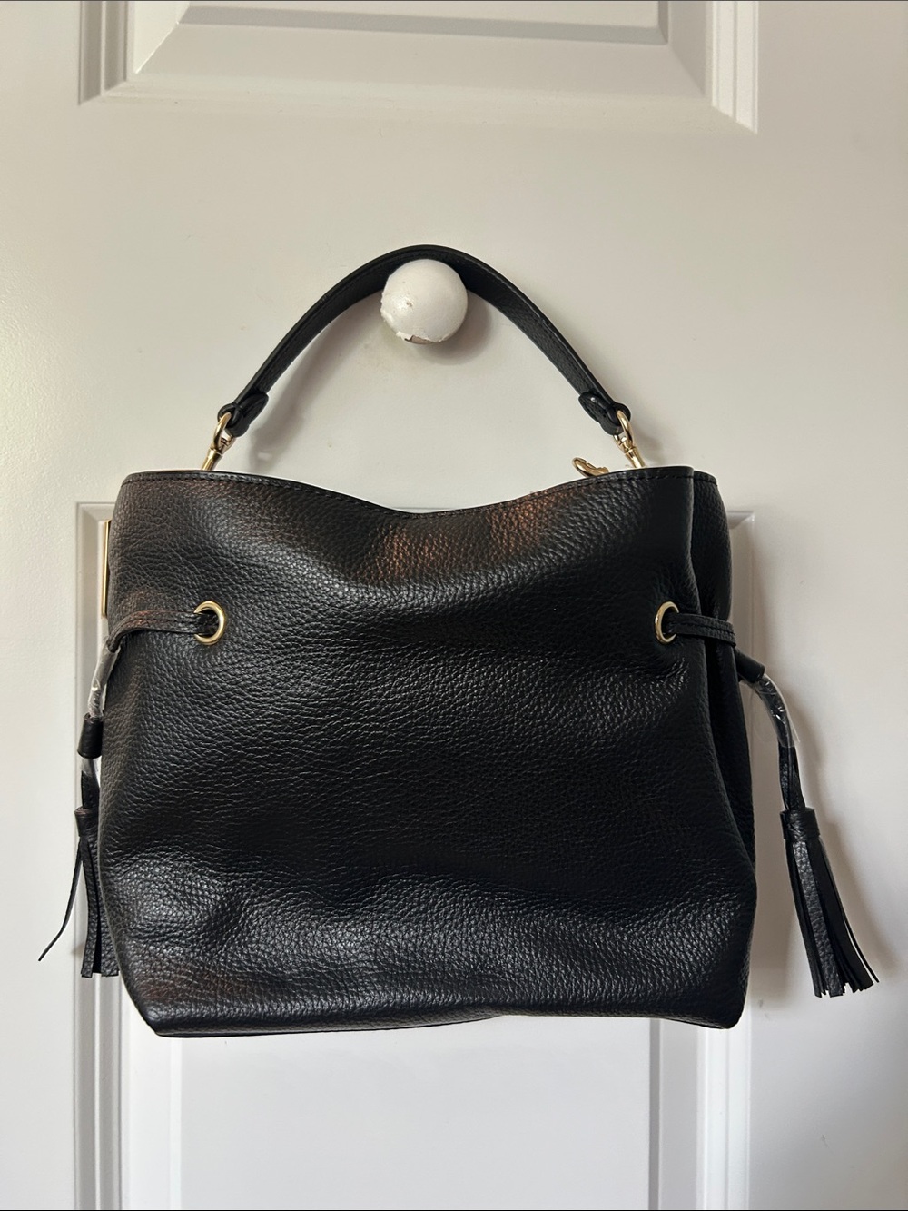 Coach Black Pebbled Leather Shoulder/ Crossbody Bag with Carriage Emboss - Picture 4 of 6
